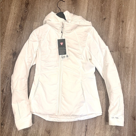 NWT Lululemon Another Mile Jacket White Women's White Hooded Jacket Size 6 - Picture 8 of 10